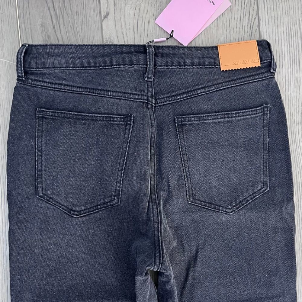 Avec Les Filles Women Size 29 Black Distressed Kick Flare Denim Cotton NEW Jeans - Picture 10 of 12